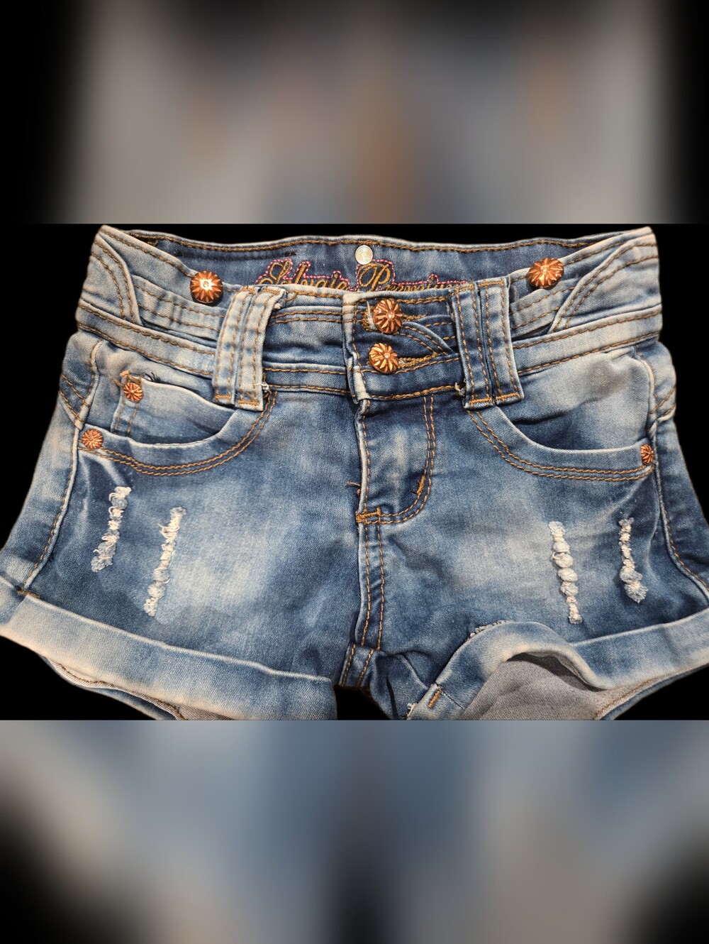 5/6 Salvage Premium Distressed Denim Girls Shorts